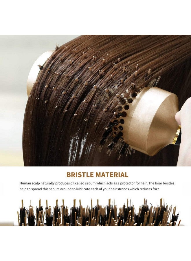 Aozzy Hair Brush, Round Brush Set For Blow Drying - Professional Boar Bristle Hair Styling Brush, Nanothermic-Ion Technology, Vented Ceramic Barrel, For Women - 4 Size Options, Golden - Image 4