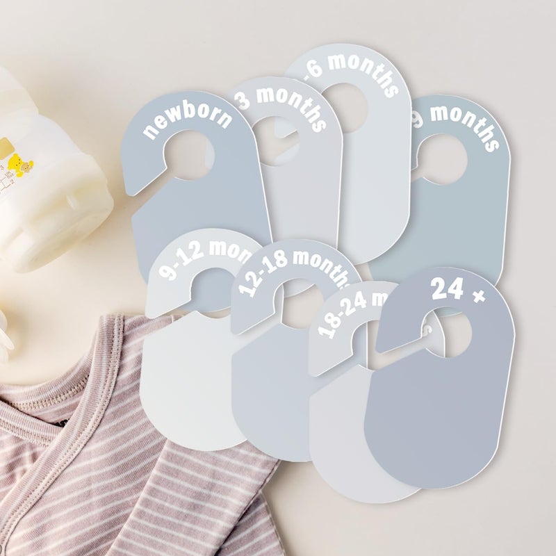 lethooly 8 Pack Baby Closet Dividers â€“ Pure Green Nursery Organizer for Baby Clothes 0-24 Months, Closet Size Markers, Baby Clothing Organizer for Nursery (Blue) - Image 4