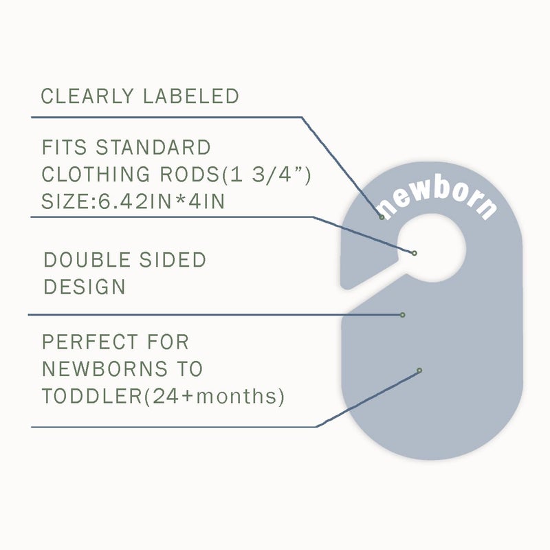 lethooly 8 Pack Baby Closet Dividers â€“ Pure Green Nursery Organizer for Baby Clothes 0-24 Months, Closet Size Markers, Baby Clothing Organizer for Nursery (Blue) - Image 3