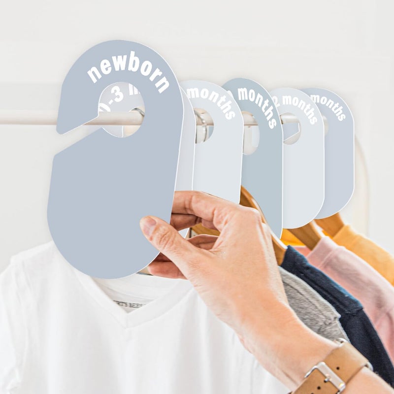 lethooly 8 Pack Baby Closet Dividers â€“ Pure Green Nursery Organizer for Baby Clothes 0-24 Months, Closet Size Markers, Baby Clothing Organizer for Nursery (Blue) - Image 2