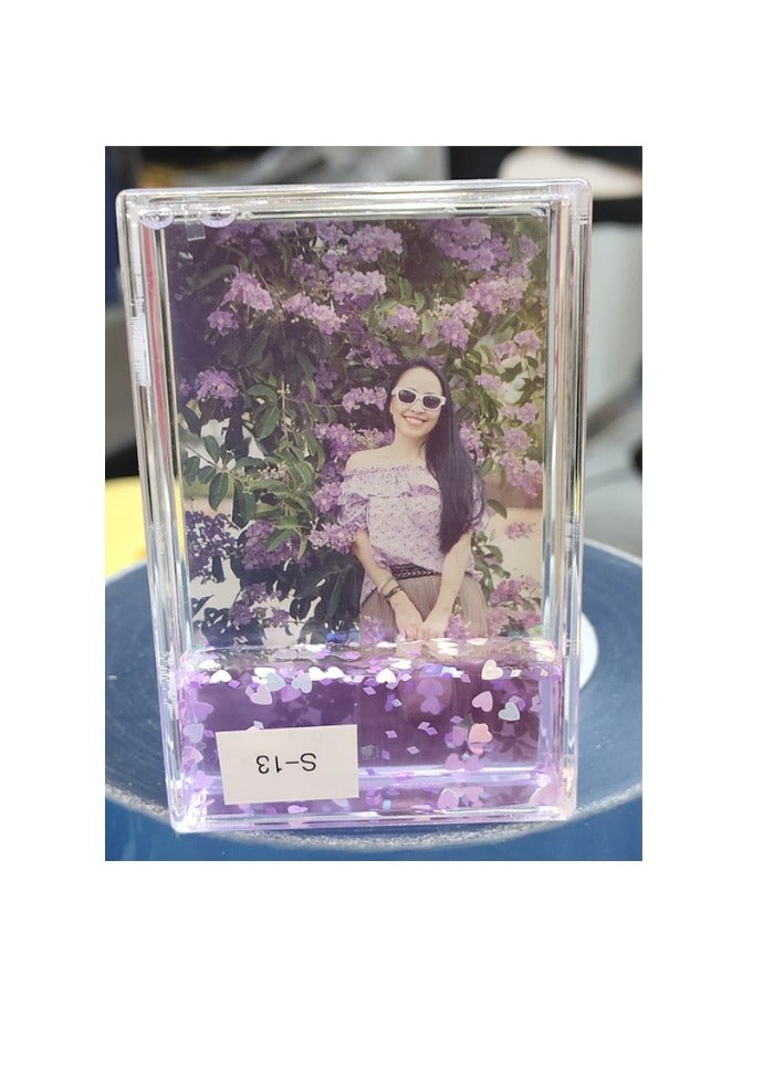 Rectangle Liquid Floating Sparkle Clear Photo Frame Liquid for Gift (3X3Inch)