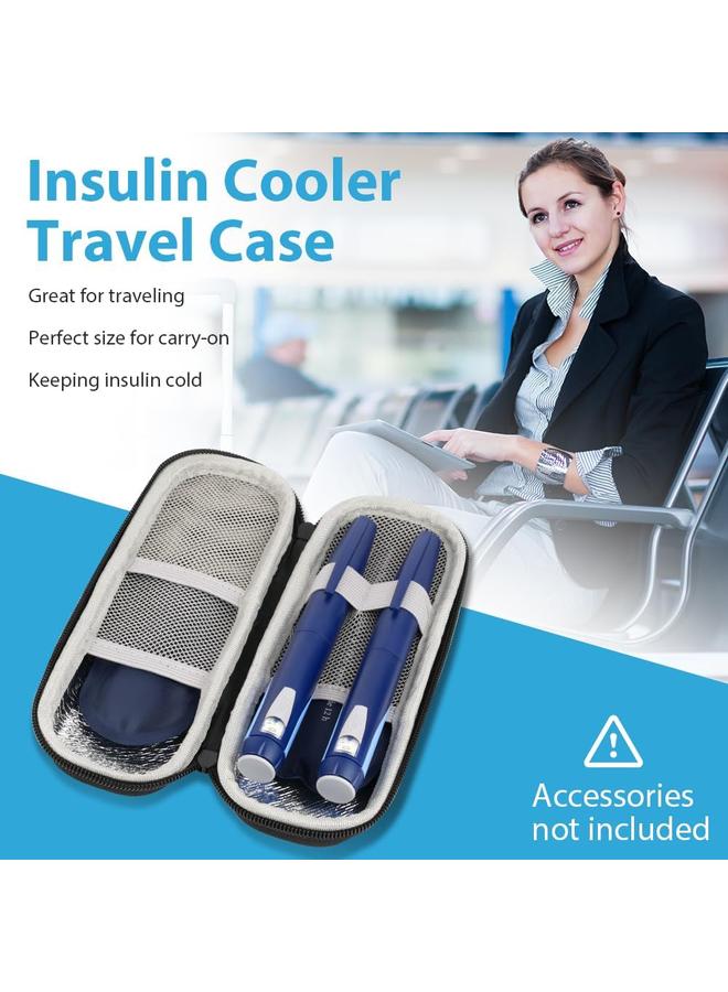 Insulin Cooler Travel Case, Portable Insulin Travel Case, Insulin Cooling Cases Insulated Organizer for Insulins Pens (Black) - Image 3