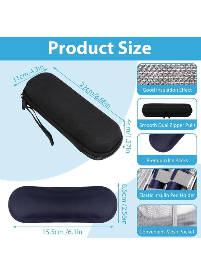 Insulin Cooler Travel Case, Portable Insulin Travel Case, Insulin Cooling Cases Insulated Organizer for Insulins Pens (Black) - Image 2