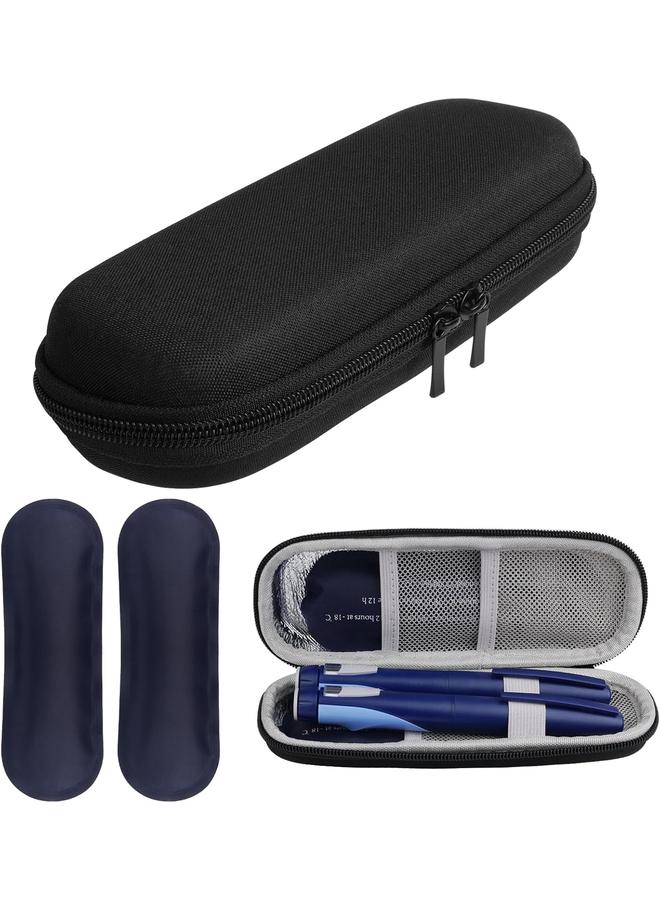Insulin Cooler Travel Case, Portable Insulin Travel Case, Insulin Cooling Cases Insulated Organizer for Insulins Pens (Black) - Image 1