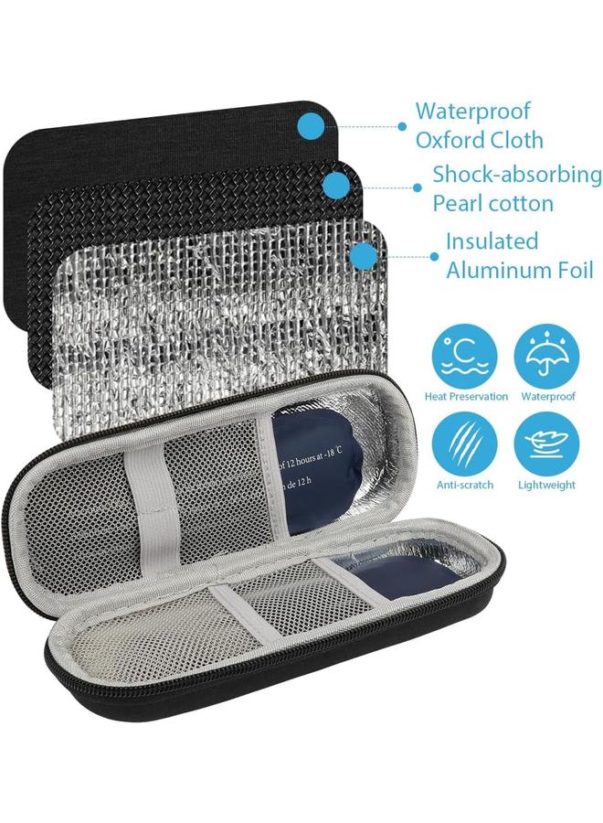 Insulin Cooler Travel Case, Portable Insulin Travel Case, Insulin Cooling Cases Insulated Organizer for Insulins Pens (Black) - Image 4
