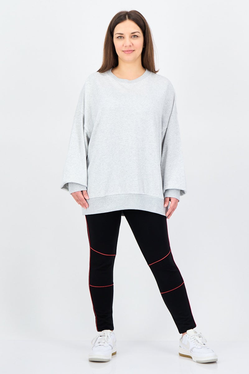 Adidas Women Sportswear Fit Long Sleeve Outdoor Sweatshirt, Grey - Image 2