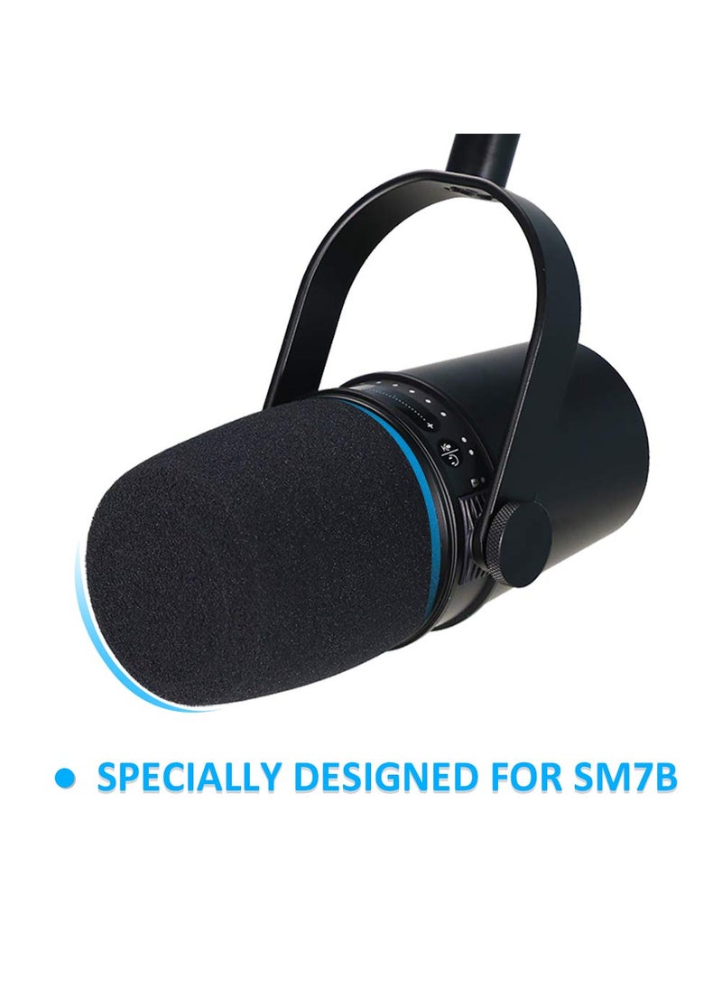 SUNMON SUNMON Shure MV7 Pop Filter Foam Cover - Professional Mic Windscreen Wind Cover Compatible with Shure MV7 Podcast Microphone to Minimise Plosives  - Image 2