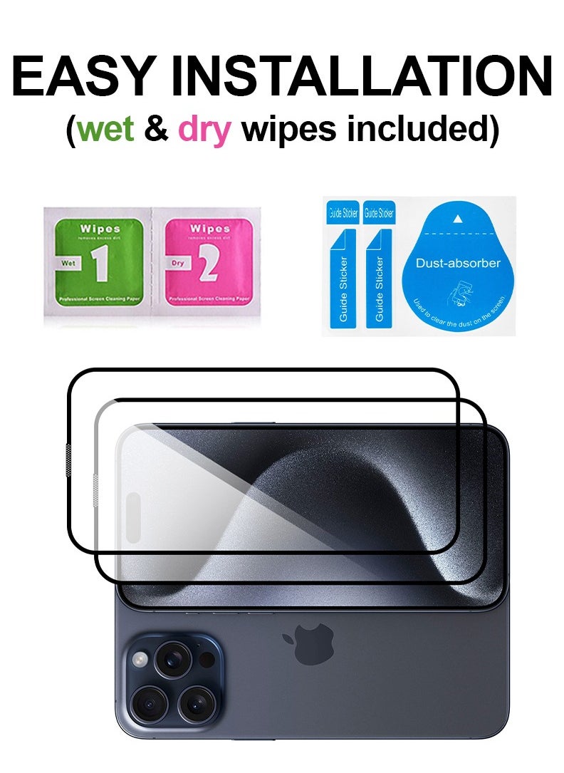 Theodor Pack of 2 Tempered Glass Screen Protector With 9H hardness For APPLE IPHONE 15 PRO 6.1  - Image 3