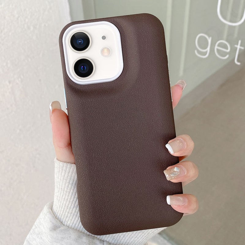 HuHa Protective Cover For iPhone 11 Leather Texture Phone Case(Coffee) - Image 1