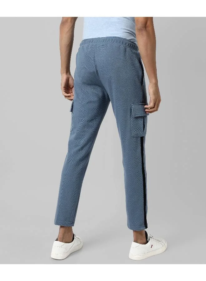 Campus Sutra Men's Solid Blue Regular Fit Trackpants