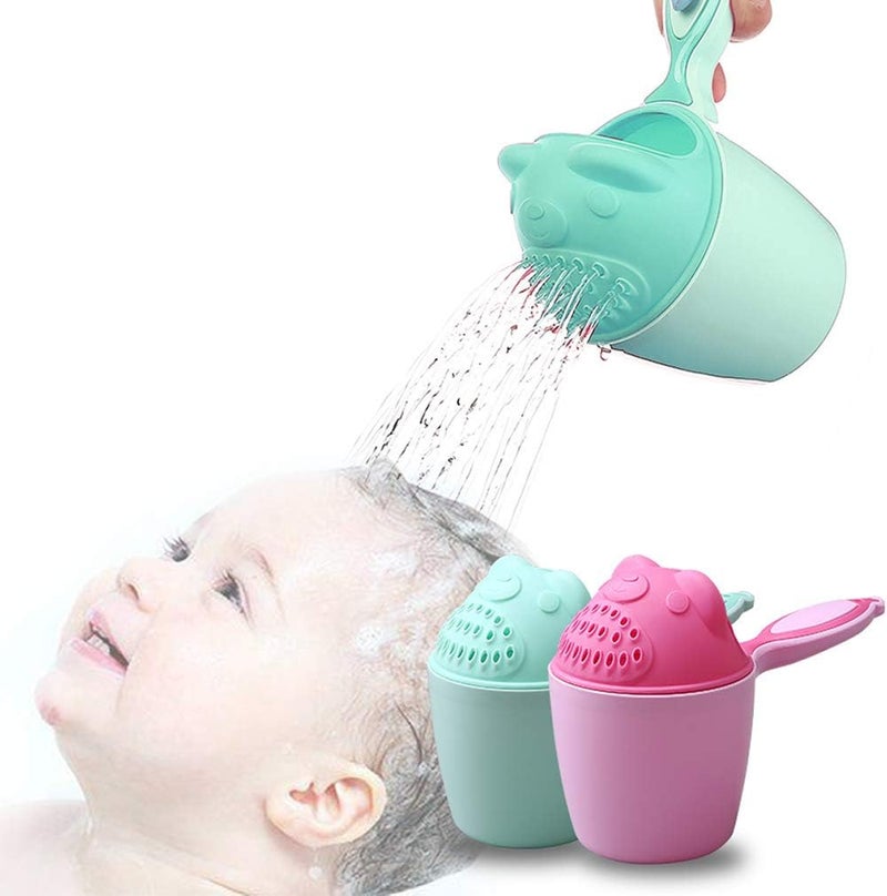 OLEWELL Rinse Shampoo Rinser Baby Rinse Cup Baby Bath Rinser Wash Hair Cup by Protecting Infant Eyes (Green) - Image 1