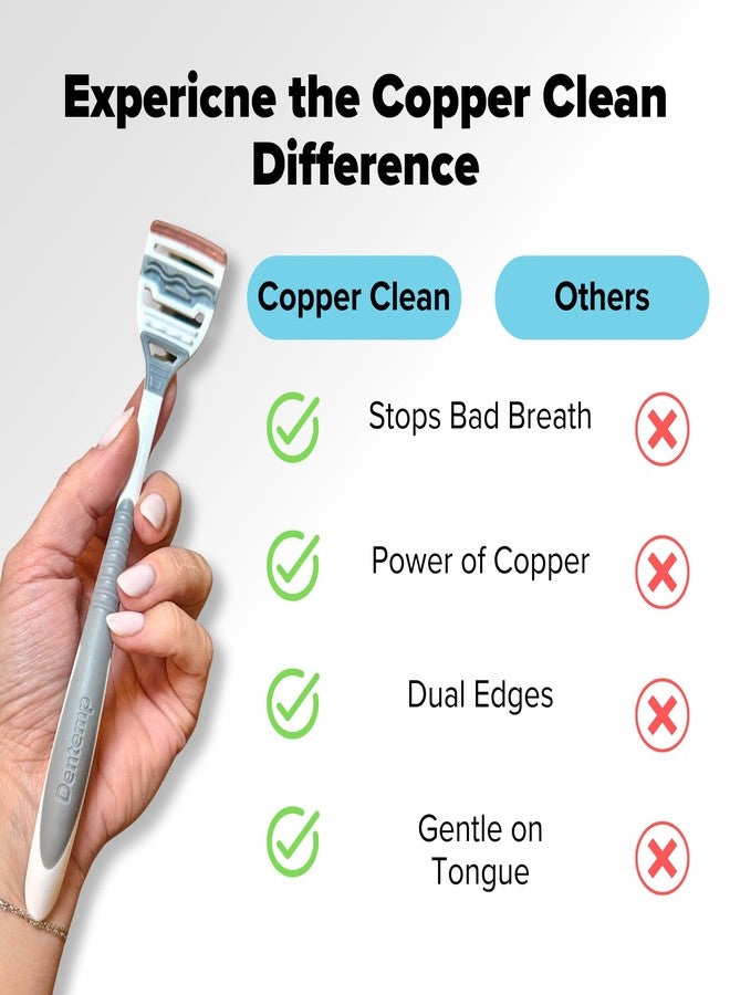 Dentemp Tongue Scraper with Copper Infusion - Bad Breath Eliminator and Oral Care Tool - Ergonomic Handle Design (Pack of 1 - Image 5