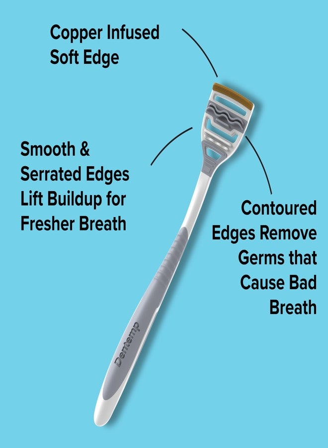 Dentemp Tongue Scraper with Copper Infusion - Bad Breath Eliminator and Oral Care Tool - Ergonomic Handle Design (Pack of 1 - Image 3