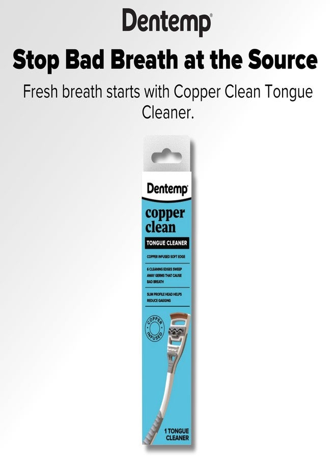 Dentemp Tongue Scraper with Copper Infusion - Bad Breath Eliminator and Oral Care Tool - Ergonomic Handle Design (Pack of 1 - Image 2