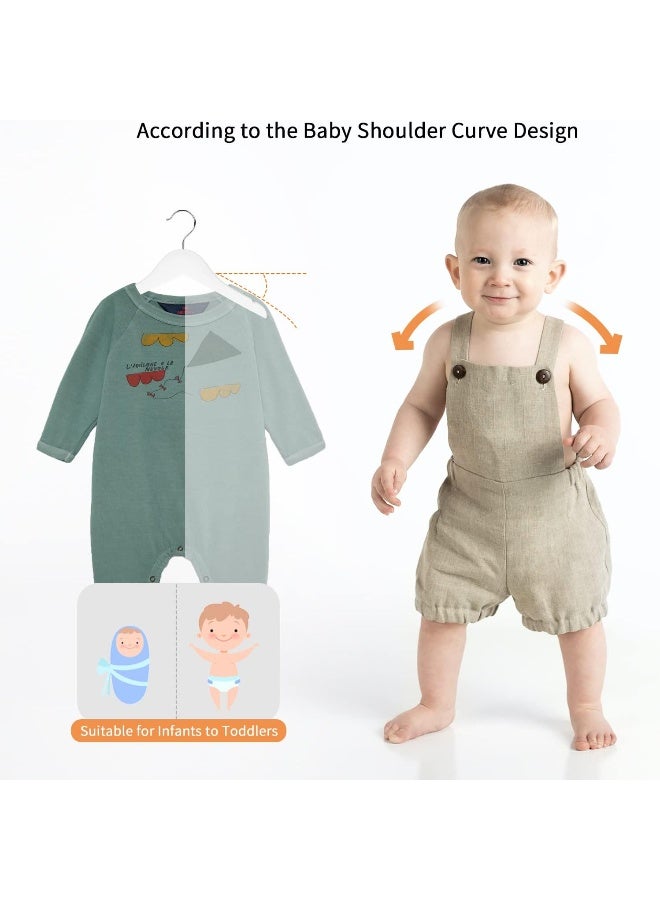 Nature Smile Nature Smile Kids Baby Children Toddler Wooden Shirt Coat Hangers with Notches and Anti-rust Chrome Hook Pack of 10 (White) - Image 5