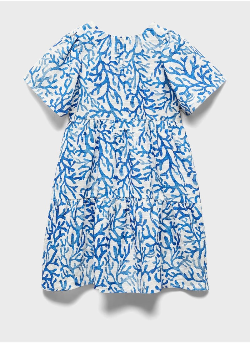 MANGO - Kids Printed Tiered Dress - Image 1