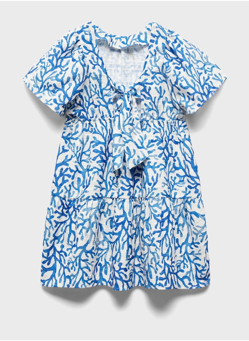 MANGO - Kids Printed Tiered Dress - Image 1