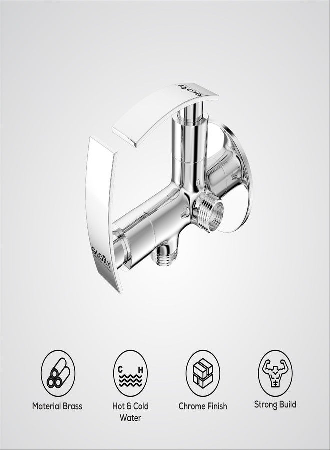 GLOXY Premium 2-in-1 Angle Valve with Chrome Finished Sky Lever - 2 Way Angle Cock with Wall Flange for Bathroom, Wash Basin Taps, Washing Machines - Image 5