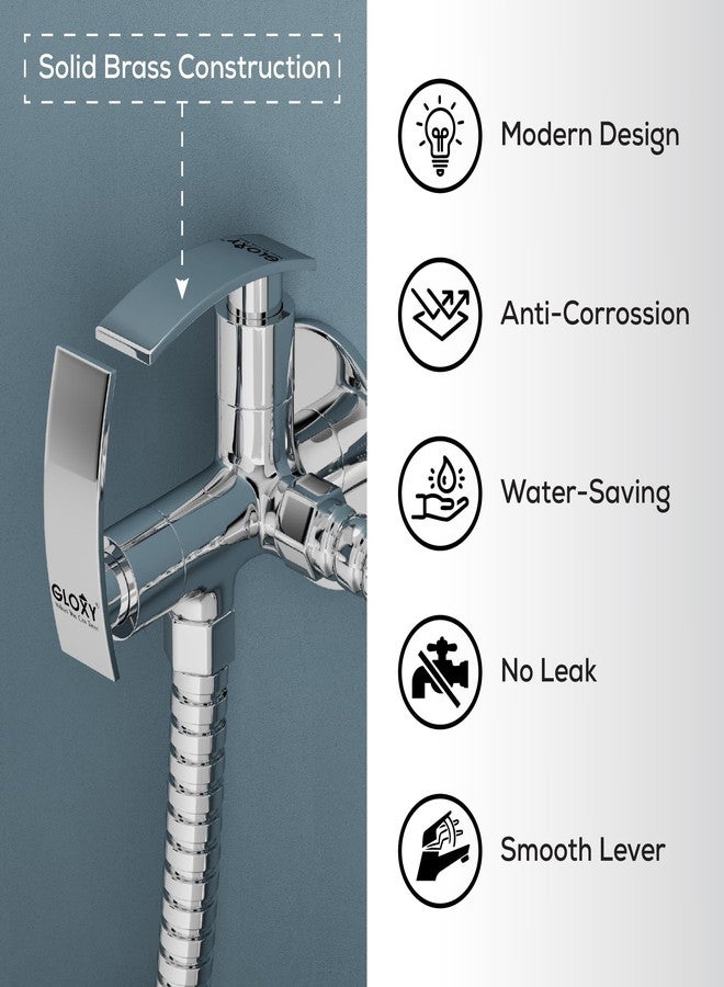 GLOXY Premium 2-in-1 Angle Valve with Chrome Finished Sky Lever - 2 Way Angle Cock with Wall Flange for Bathroom, Wash Basin Taps, Washing Machines - Image 4