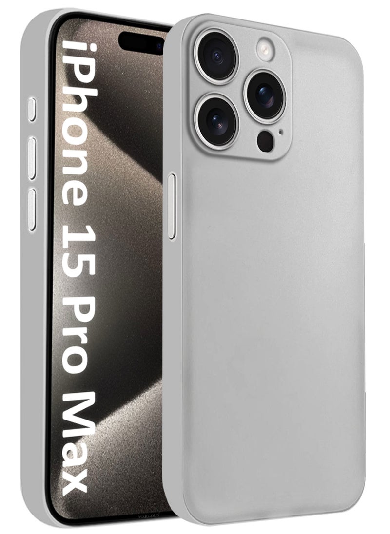 CATANES (for iPhone 15 Pro Max) Case Cover Air Skin Series Back Cover Sturdy Durable Thin Case Drop Protection Cover - Transparent Natural Titanium  - Image 1