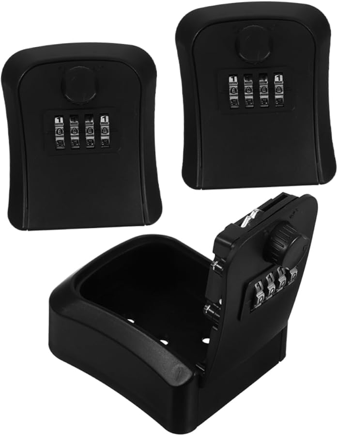 3Pcs Outdoor Wall Mount Key Lock Box Combination Code Box Easy Installation - Image 2