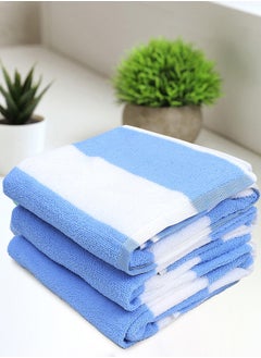 Status Contract Bath Towels |Coral Fleece Quick Dry Towel |Super Absorbent & Soft | Luxury Bath Towels with Hook Hair Towel for Men & Women |(Blue) (Set of 3), 350 TC, 60 X 120 Cm  - Image 1