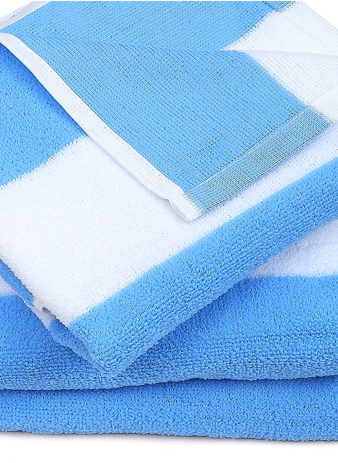 Status Contract Bath Towels |Coral Fleece Quick Dry Towel |Super Absorbent & Soft | Luxury Bath Towels with Hook Hair Towel for Men & Women |(Blue) (Set of 3), 350 TC, 60 X 120 Cm  - Image 5