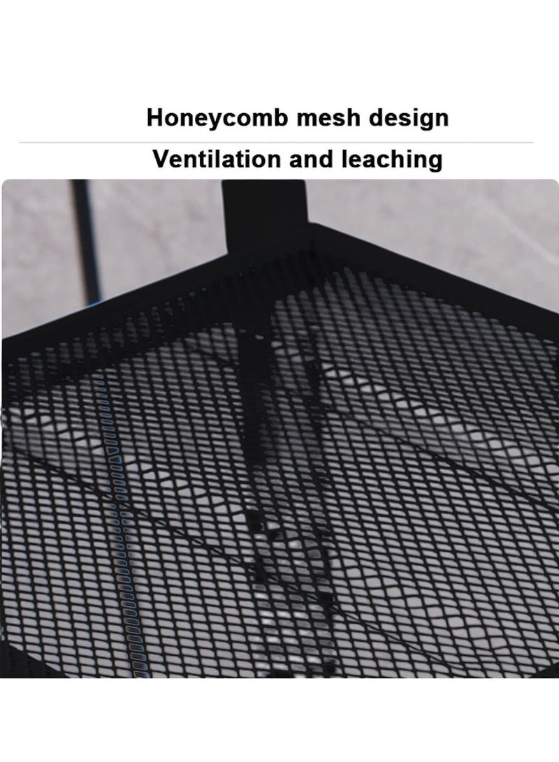 XiuWoo 4-Tier Metal Trapezoidal Shelf Rack, Plant Flower Display Stand, Freestanding Home Storage Rack, Multi-layer Bathroom Storage Shelf, Open Ladder Shelves, Bookcase Bookshelf for Home Office - Image 4