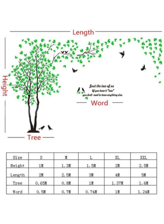 GGEROU Tree Wall Stickers,3D Couple Tree Wall Decals,DIY Tree and Birds Wall Decals,Acrylic Wall Décor Arts Wall Stickers, 170 * 300cm - Image 4