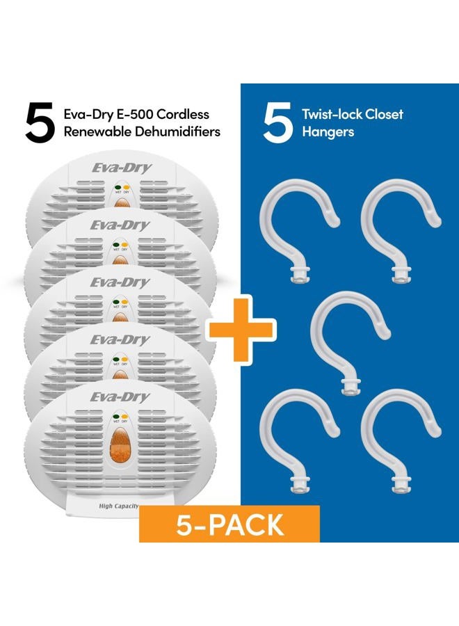 Eva-Dry E-500 Wireless, Portable and Powerful, Energy Efficient, Renewable, Mini Dehumidifier -Pack of 5 - Image 3