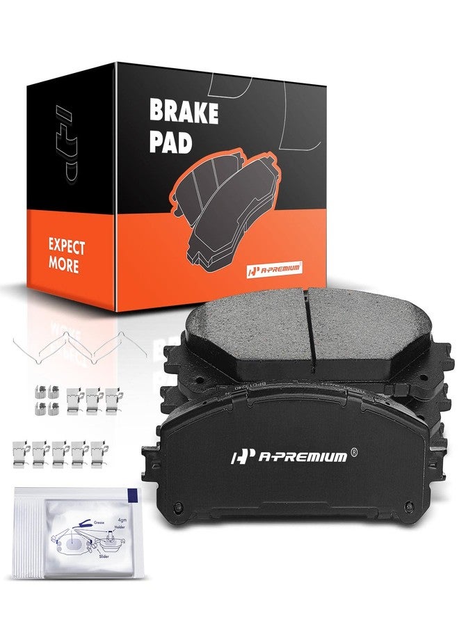A-Premium Front Ceramic Disc Brake Pads Set Compatible with Select Toyota and Lexus Models - Avalon, Camry, Highlander, Sienna, NX200t, NX300, NX300h, RX350, RX350L, RX450h, RX450hL, with Hardware - Image 1