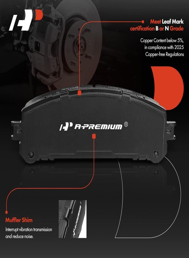 A-Premium Front Ceramic Disc Brake Pads Set Compatible with Select Toyota and Lexus Models - Avalon, Camry, Highlander, Sienna, NX200t, NX300, NX300h, RX350, RX350L, RX450h, RX450hL, with Hardware - Image 2