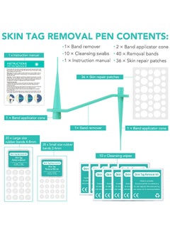 Sefudun 2 In 1 Skin Tag Removal Tool Kit Painless Easy-Using Device For Small To Large Sized Skin Tag On Face Neck And Body， Double Head Wart Removal Tool Skin Tag Removal Green  - Image 3