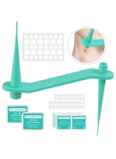 Sefudun 2 In 1 Skin Tag Removal Tool Kit Painless Easy-Using Device For Small To Large Sized Skin Tag On Face Neck And Body， Double Head Wart Removal Tool Skin Tag Removal Green  - Image 2