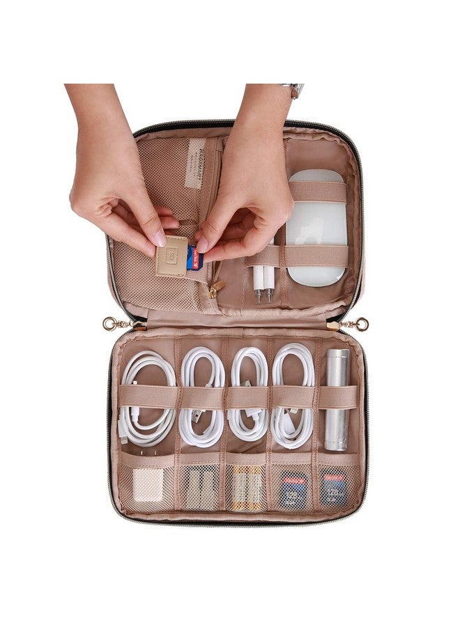 BAGSMART BAGSMART Large Electronics Organizer Travel Case, Travel Essentials, Cord Organizer Travel Cable Organizer Bag, Travel Accessories for Women, Pink - Image 3