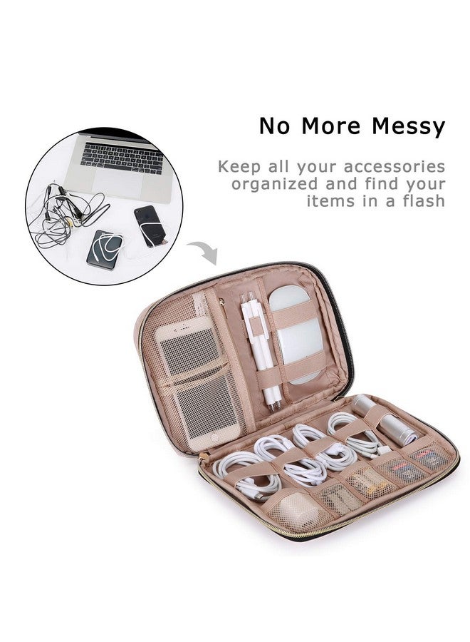 BAGSMART BAGSMART Large Electronics Organizer Travel Case, Travel Essentials, Cord Organizer Travel Cable Organizer Bag, Travel Accessories for Women, Pink - Image 2