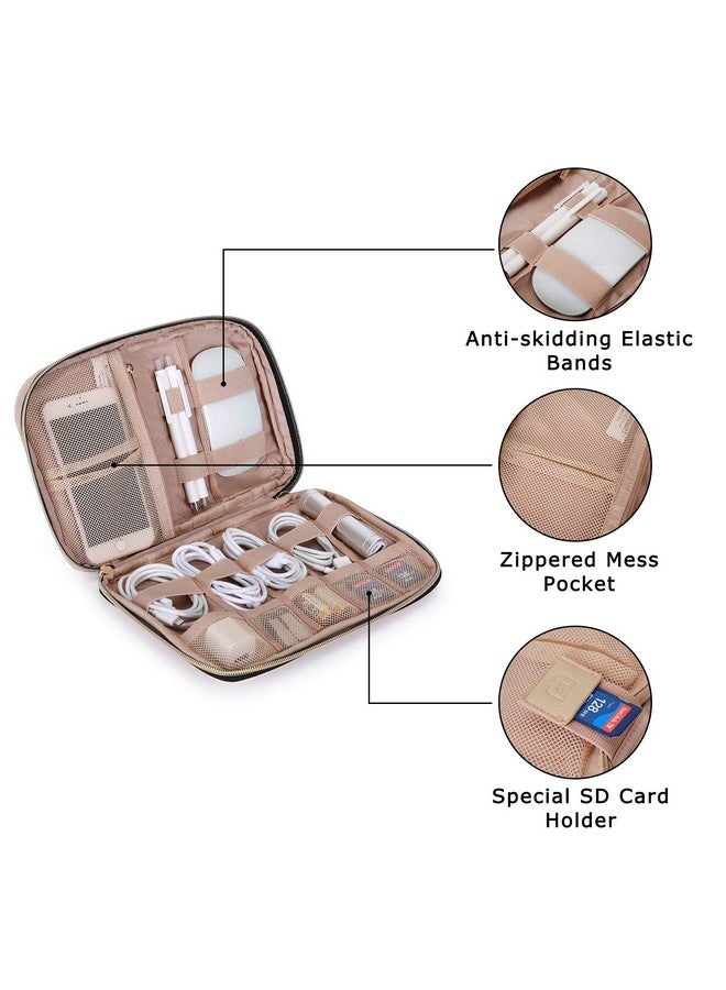 BAGSMART BAGSMART Large Electronics Organizer Travel Case, Travel Essentials, Cord Organizer Travel Cable Organizer Bag, Travel Accessories for Women, Pink - Image 4