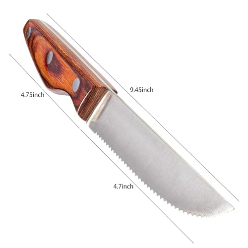 JXWING Professional 8-Piece German High Carbon Stainless Steel Steak Knife Set, Premium Full Tang Steak Knives with Pakkawood Handle - Image 4