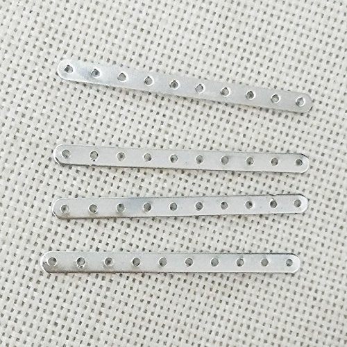 zhiteng 20 pcs Accessories Jewelry End Bar Making Lariat Tassel Choker Necklace Multi Strand Layers Toggle Buckle Beads Spacers Earrings Bracelet Charms Findings Craft (Rhodium 45 mm 10 Hole) - Image 5