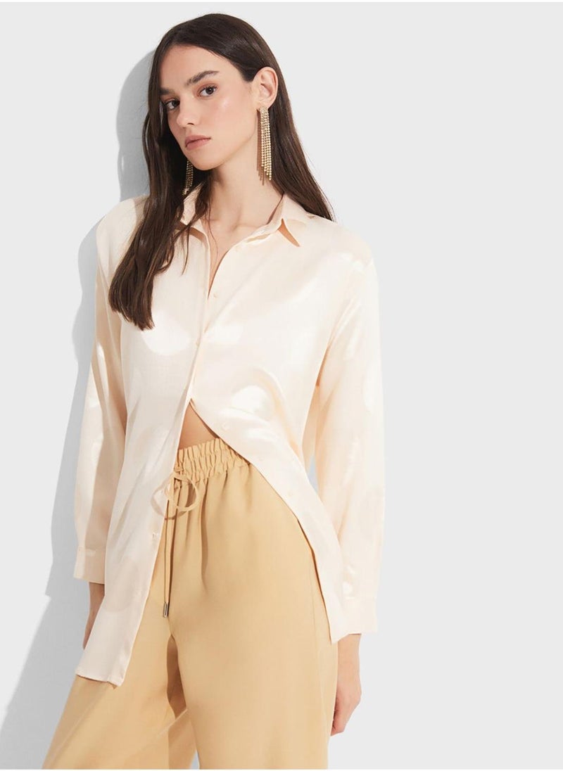 JUNE Patterened Button Down Shirt - Image 1