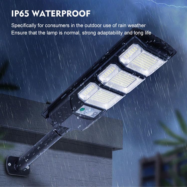 kh Acrylic Solar Street Lights Outdoor Waterproof 144 LED 60 W Solar Dusk to Dawn Flood Light Outside Solar Powered Security Exterior Wall Mount Lamp Motion Sensor Remote Control (Pack of 1) - Image 3