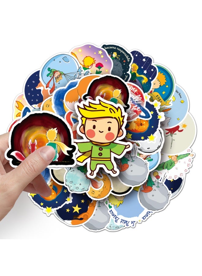 NIBEMINENT 50 Pcs Cartoon Little Prince Deco Kit Waterproof Stickers, High Definition Printing Bright Colors, Suitable for Laptop Skateboard Luggage Water Bottle Guitar DIY - Image 2