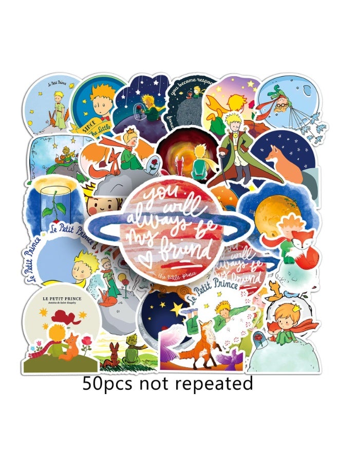 NIBEMINENT 50 Pcs Cartoon Little Prince Deco Kit Waterproof Stickers, High Definition Printing Bright Colors, Suitable for Laptop Skateboard Luggage Water Bottle Guitar DIY - Image 3