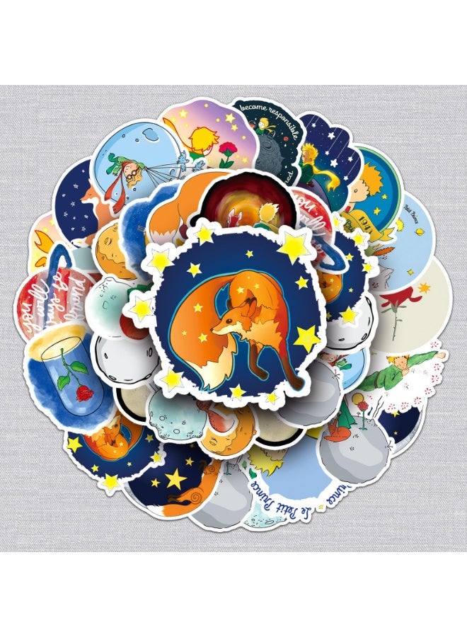 NIBEMINENT 50 Pcs Cartoon Little Prince Deco Kit Waterproof Stickers, High Definition Printing Bright Colors, Suitable for Laptop Skateboard Luggage Water Bottle Guitar DIY - Image 1
