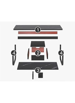 Harmony Home Harmony Home Luxury Square Coffee Table, 60x120x41 cm – Modern Black Marble & Gold Table for Living Room, Stylish Light Luxury Design  - Image 5