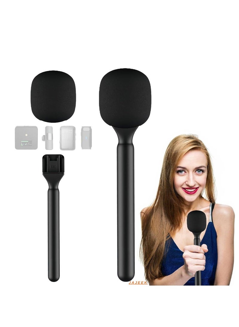 JAJEEK Universal Handheld Interview Adapter – Wireless Lavalier Microphone Stand for Interviews, Handheld Holder for Go I/II Wireless, Rode Wireless Me/Pro, DJI 1/2 Microphone – Adjustable, Lightweight, and Secure Grip for Professional Audio Recording - Image 1