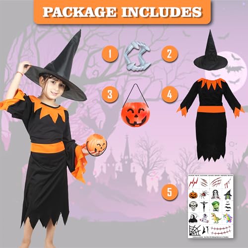 Sarvda Halloween Dress for boys girls kids and adults Orange Witch Dress with Addons. : 3 Years-4 Years - Image 2