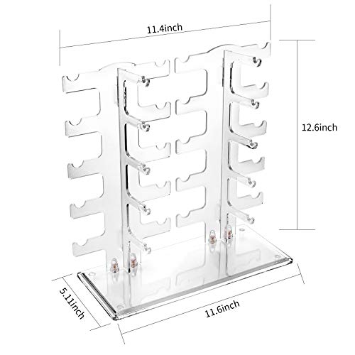 Lamoutor 2 Row Sunglasses Rack Holder Glasses Display Stand Transparent - Image 3