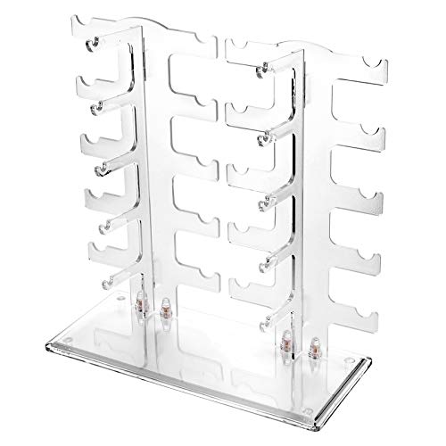 Lamoutor 2 Row Sunglasses Rack Holder Glasses Display Stand Transparent - Image 1