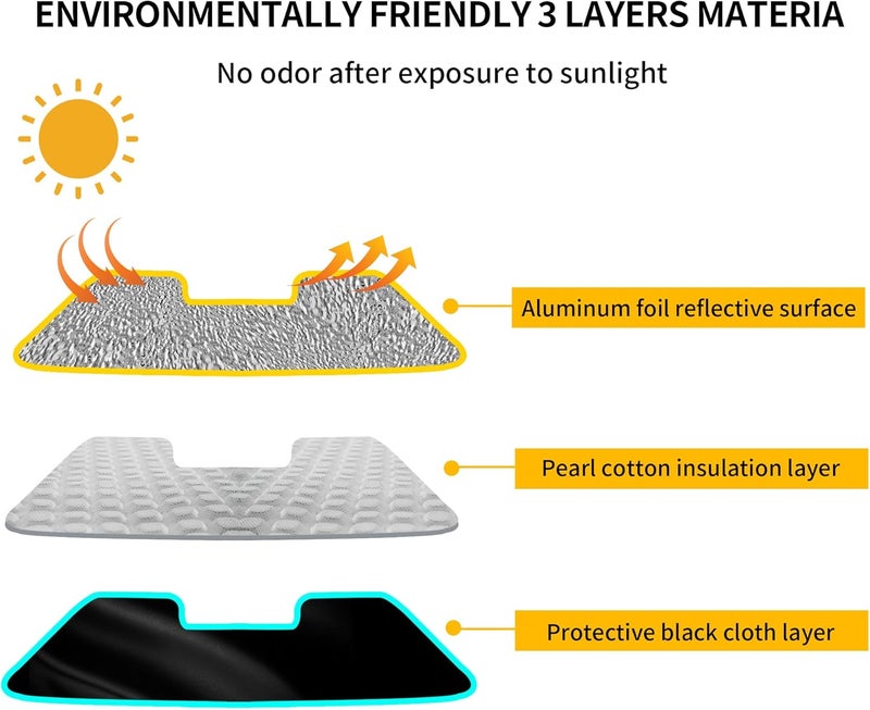 RERPRO Windshield Sun Shade for 2024 Jeep Wrangler JL - Image 5